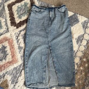 Wild Fable DenimSkirt with Front Slit & Back Pockets
